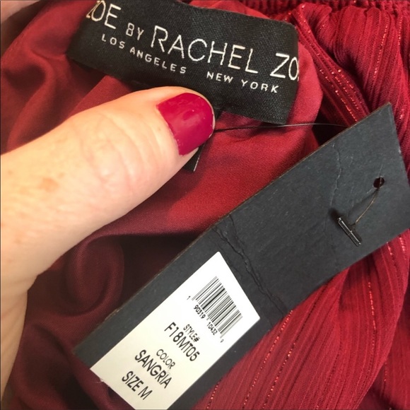 Rachel Zoe NWT Cold Shoulder Burgundy Blouse Medium - Picture 8 of 9